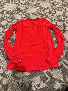 Red Long-Sleeve Women’s Performance Top